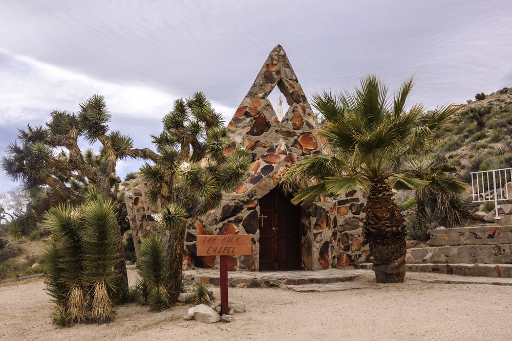 The rock chapel at Desert Christ Park