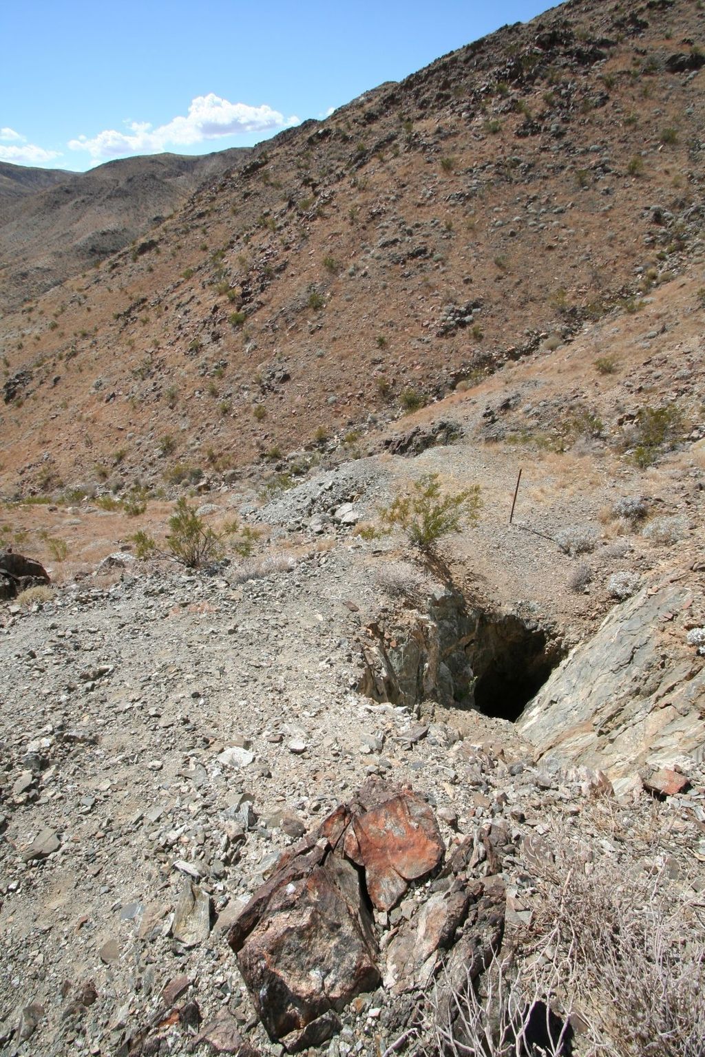An open mine shaft at Desert Queen Mine