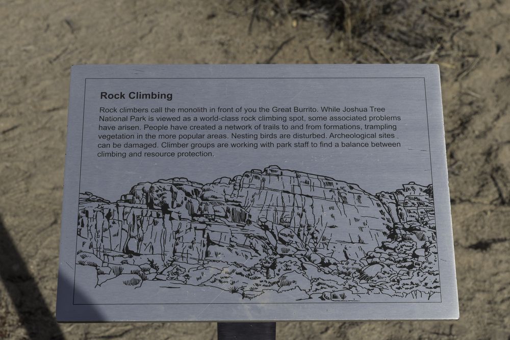A sign about rock climbing at Hidden Valley Nature Trail