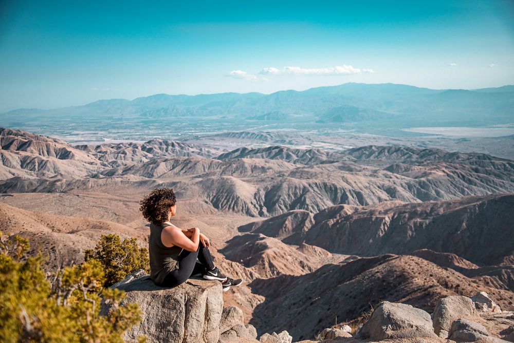 A woman admiring the view from Keys View