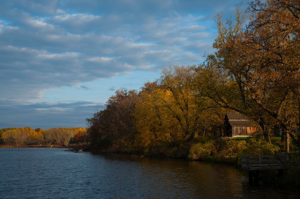 Far view of the Beckman Mill