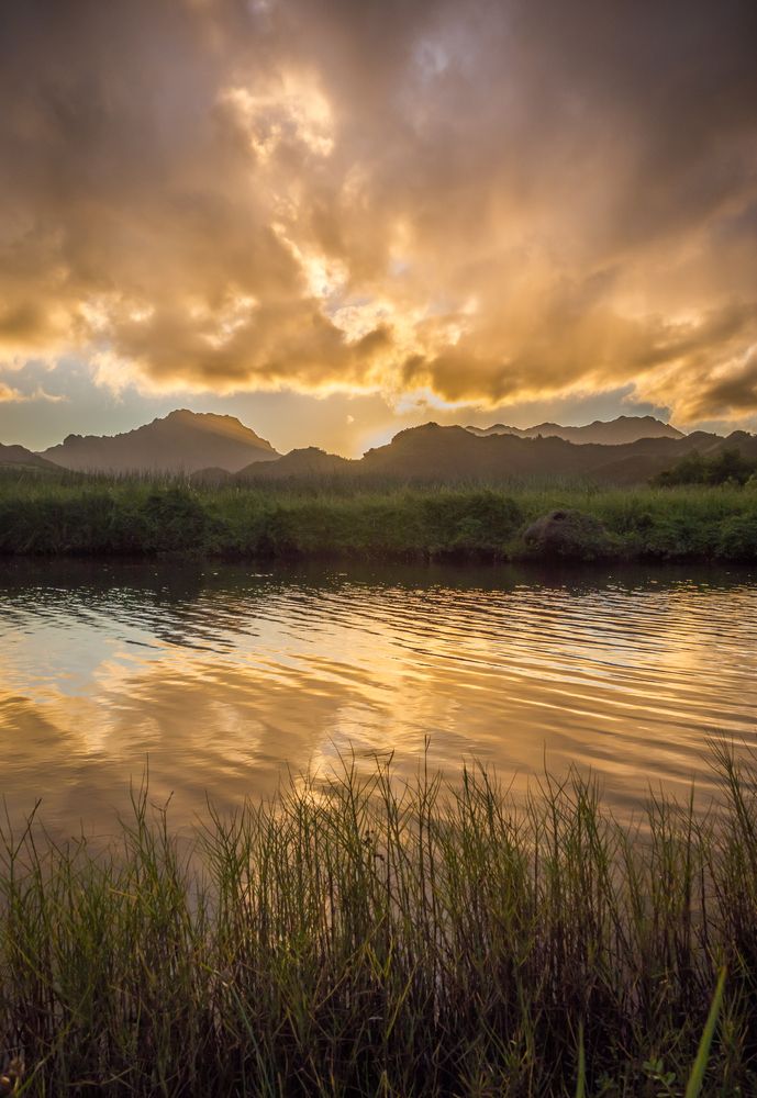 Calm waters of Kawai Nui Marsh