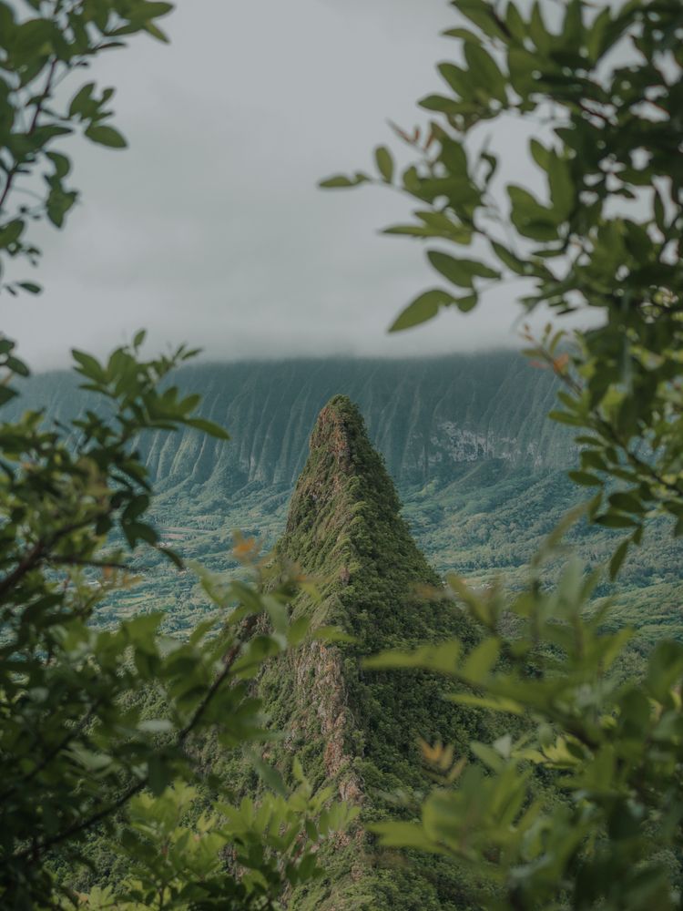 The tall Olomana Three Peaks