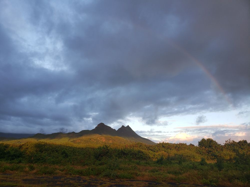 Rainbow over Olomana Three Peaks