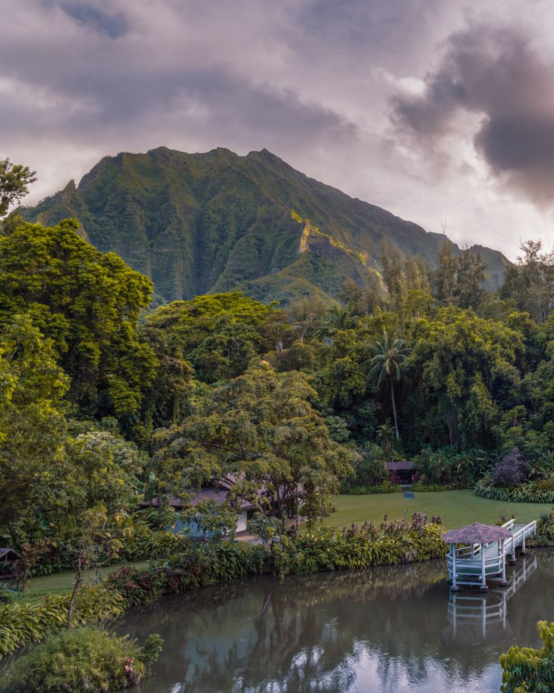Aerial view of Haleiwa Joe’s Haiku Gardens