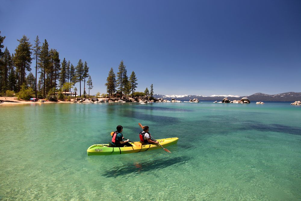 Kayaking by the Lake Tahoe