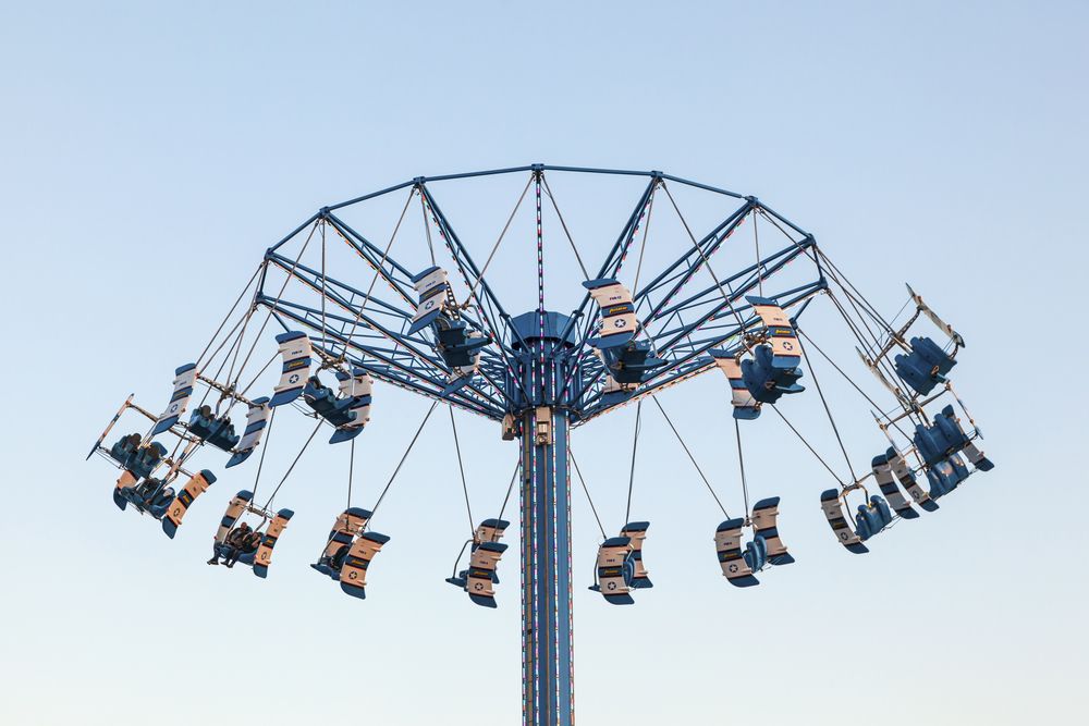 High swing carousel tower ride at Kemah Waterfront