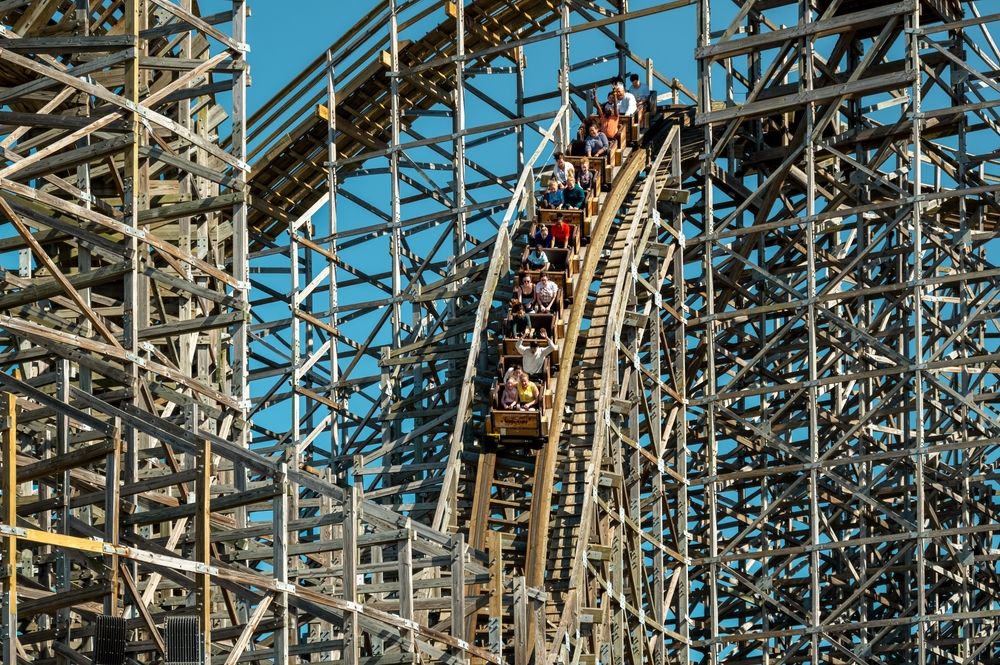 Bullet rollercoaster ride at Kemah Waterfront