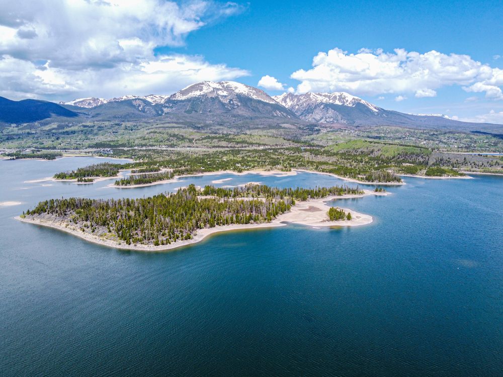 Aerial view of Dillon Reservoir