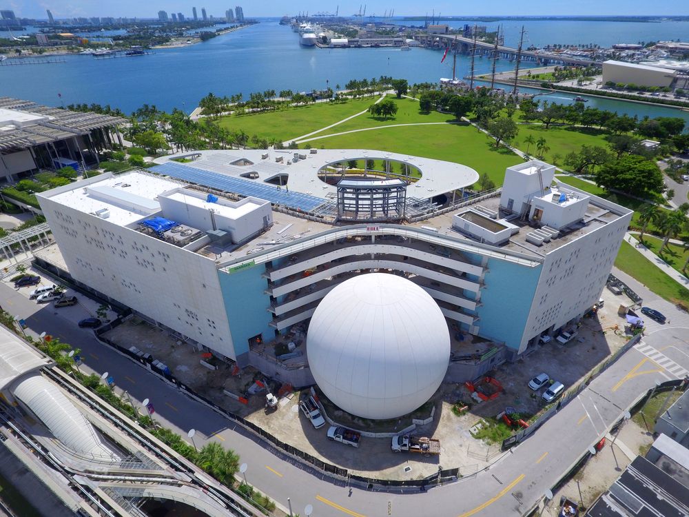 Aerial view of the Patricia and Phillip Frost Art Museum