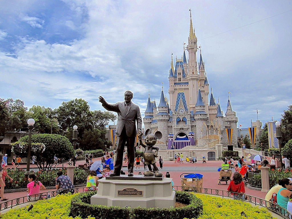 Walt Disney and Mickey Mouse statue at Walt Disney World Resort