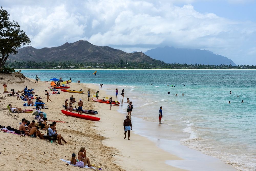 People at Kailua Beach Park