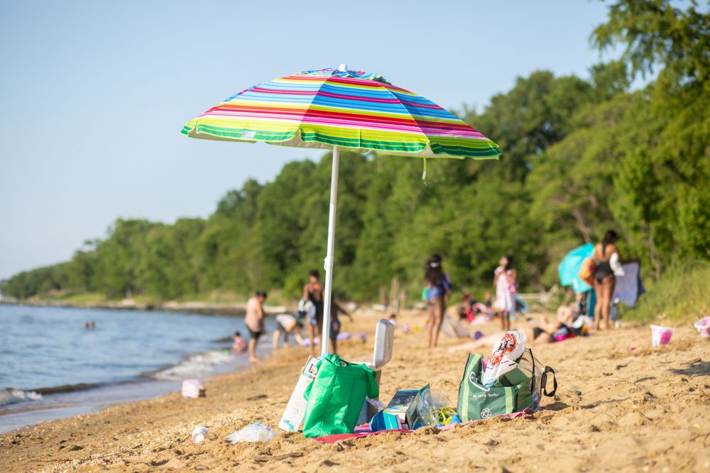 Beach umbrella at Matapeake Clubhouse & Beach