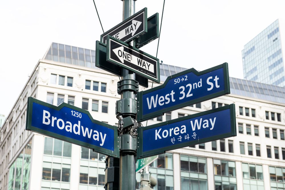 Street sign of Korea Way