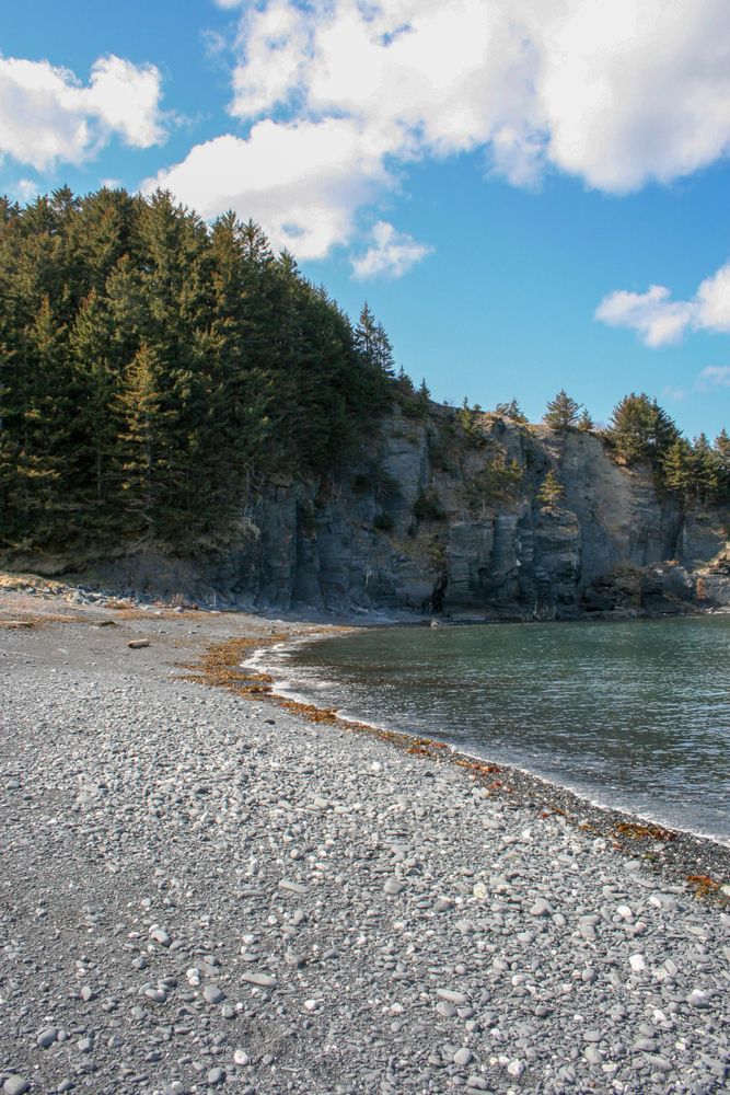 Rocky shore and waters at Fort Abercrombie State Historical Park.