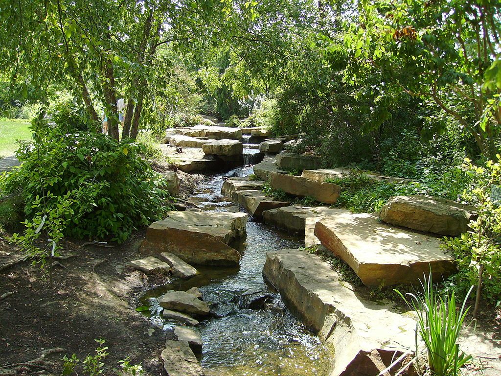 A stream at Cox Arboretum MetroPark