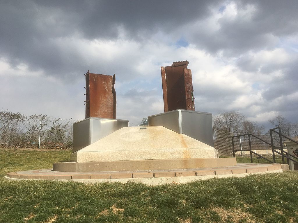 Steel beams from World Trade Center displayed at King of Prussia Volunteer Fire Company 9/11 Memorial