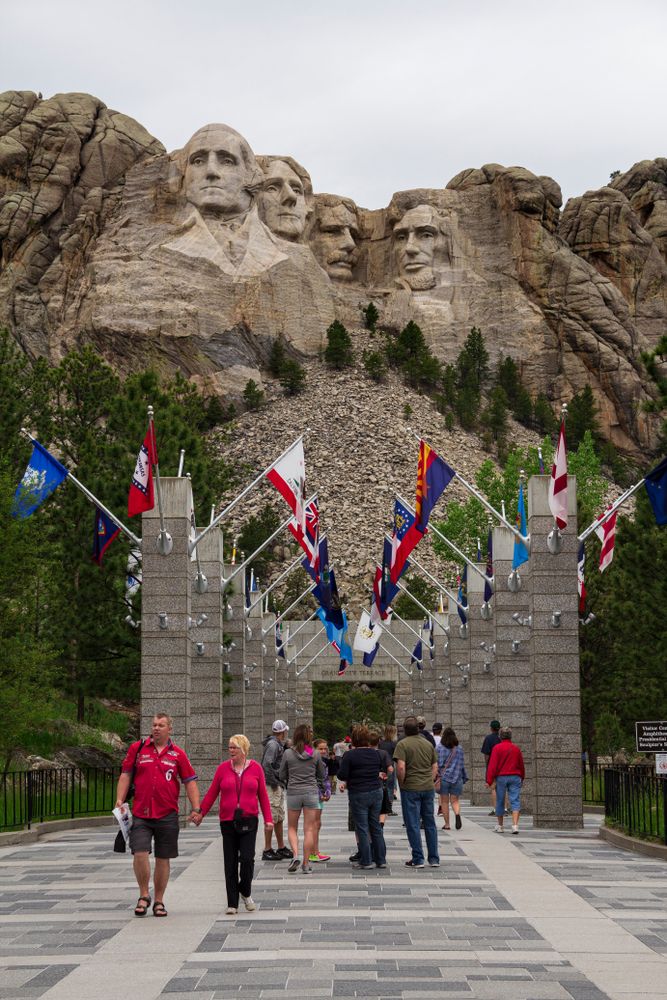 People along the Avenue Of Flags