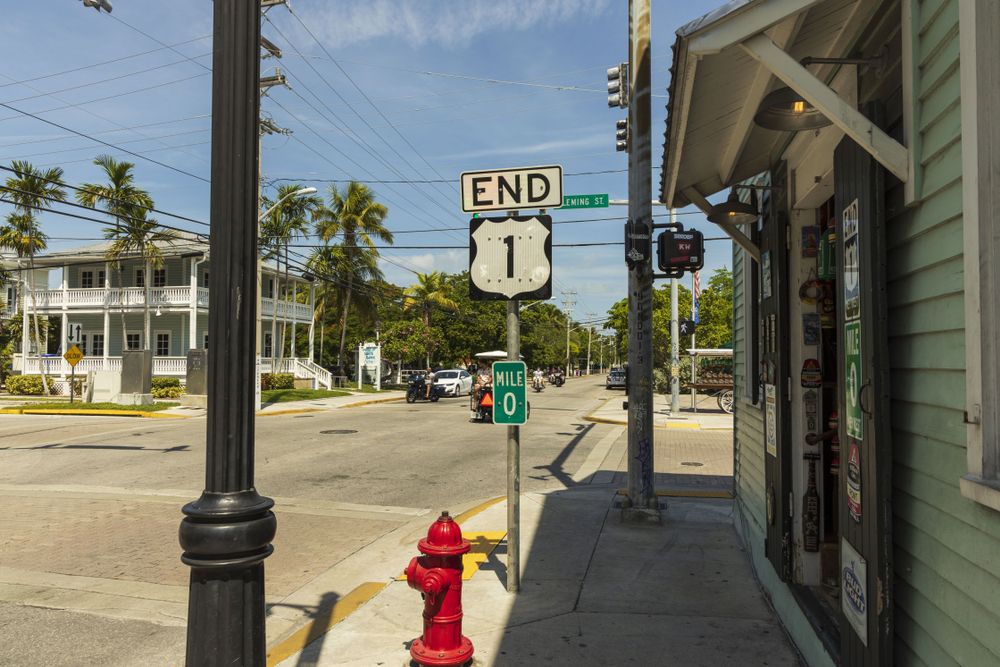 Daytime view of the 0 Mile Marker
