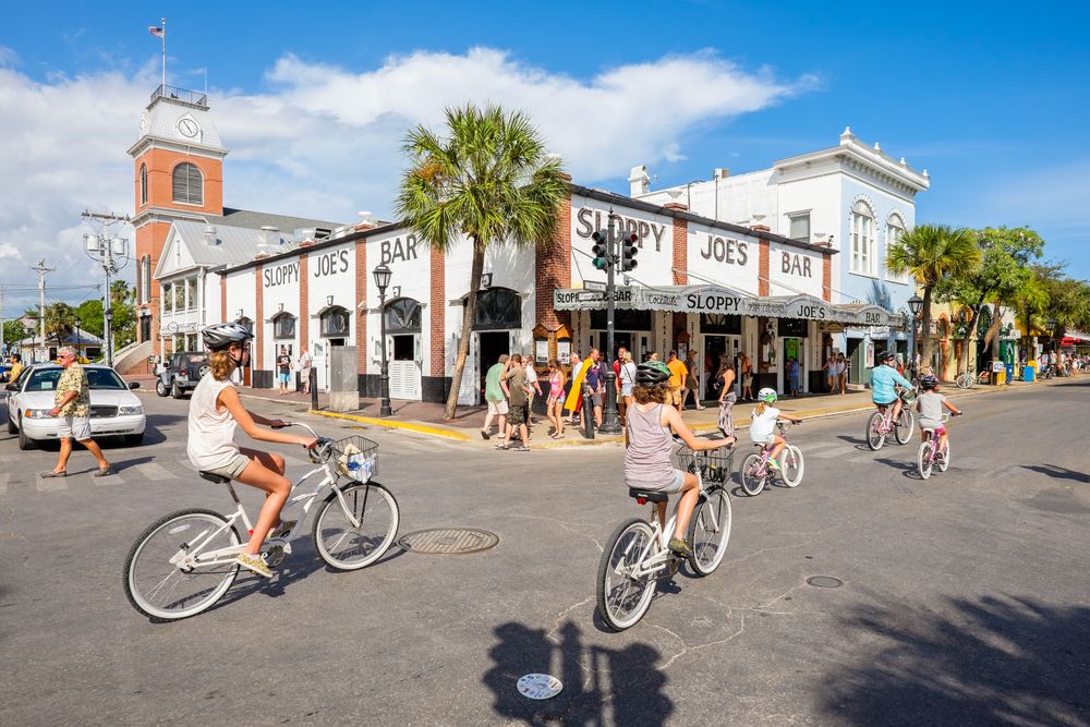 Bicycle ride along Duval Street