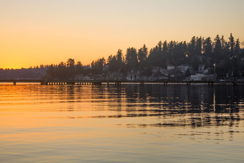 Sunset over Juanita Beach Park