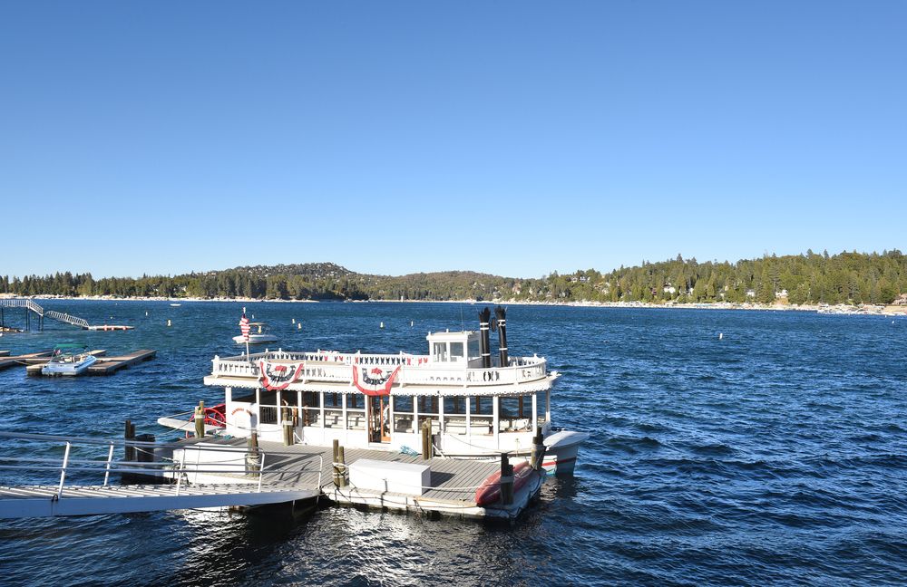 View of a docked Lake Arrowhead Queen