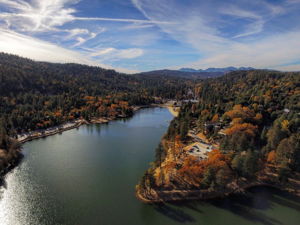 Aerial view of Lake Gregory Regional Park