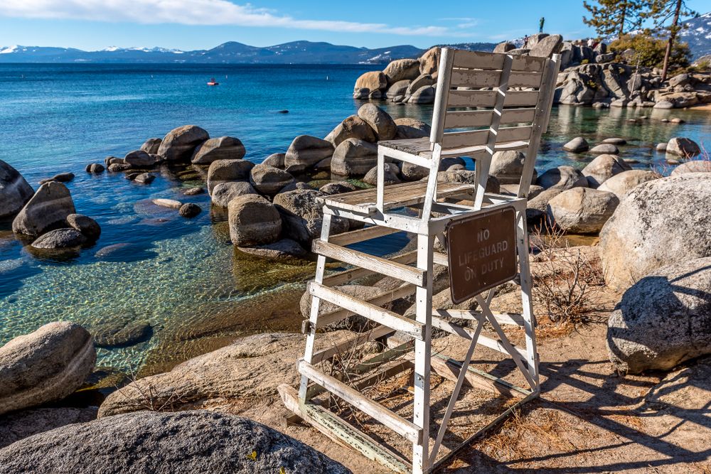 Lifeguard chair at Lake Tahoe Nevada State Park