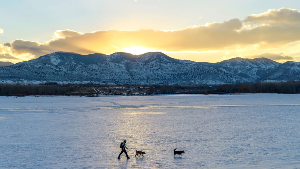 Frozen waters of Bear Creek Lake Park