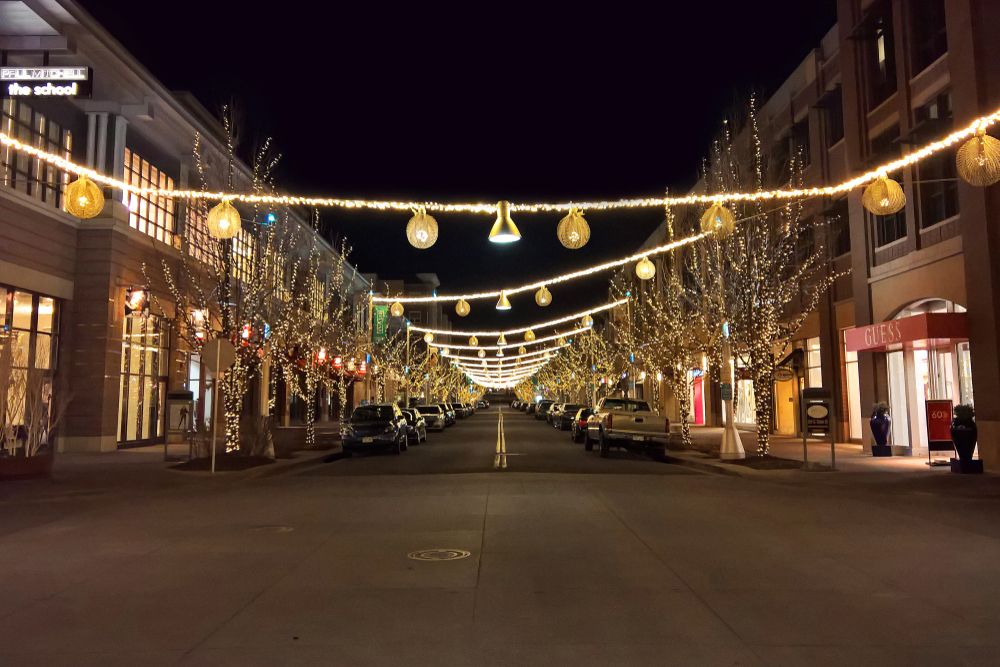 Street light on the road of Belmar Downtown District