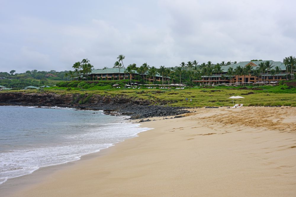 View of Hulopoe Beach's sand