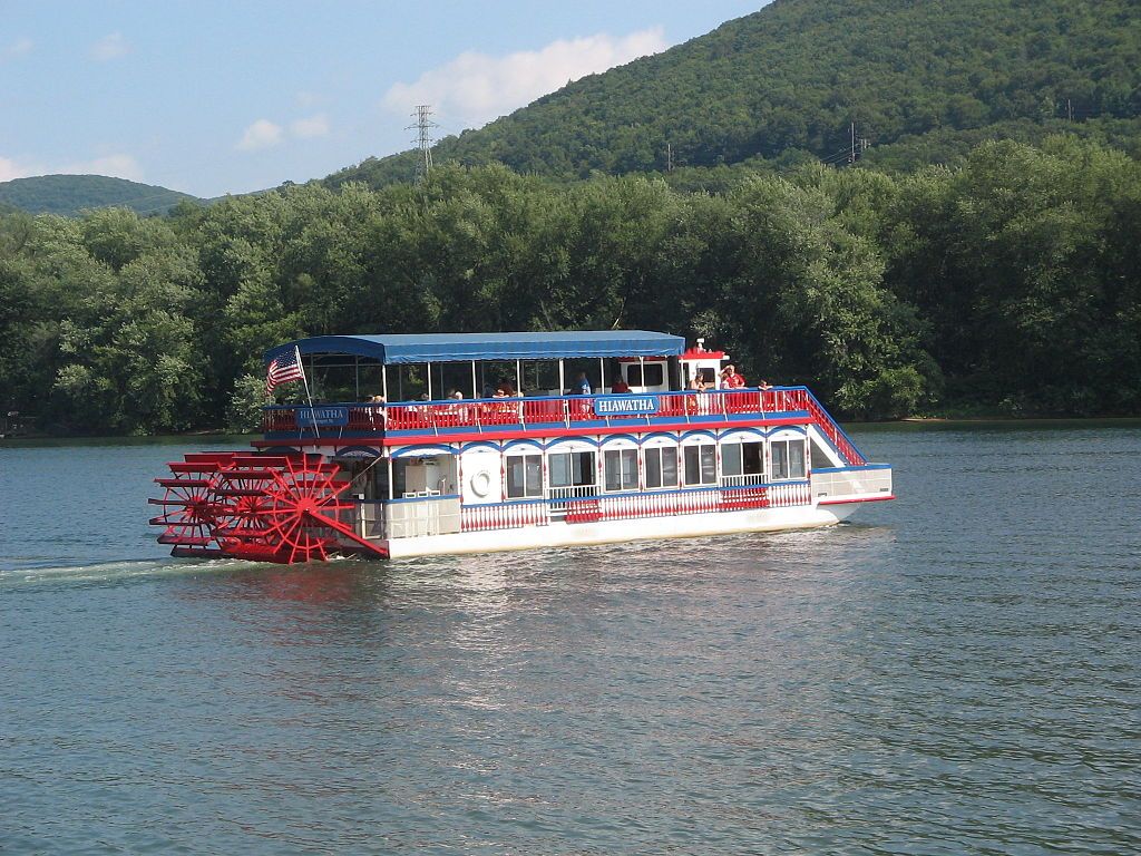 A sailing Hiawatha Paddlewheel Riverboat