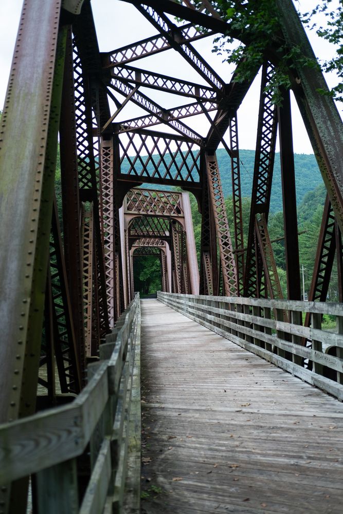 Steel bridge along Pine Creek Rail Trail