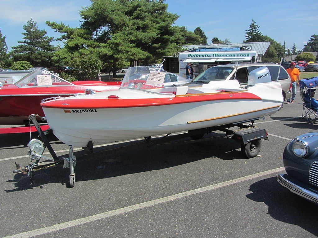 A boat during the Annual La Conner Classic Car and Boat Show