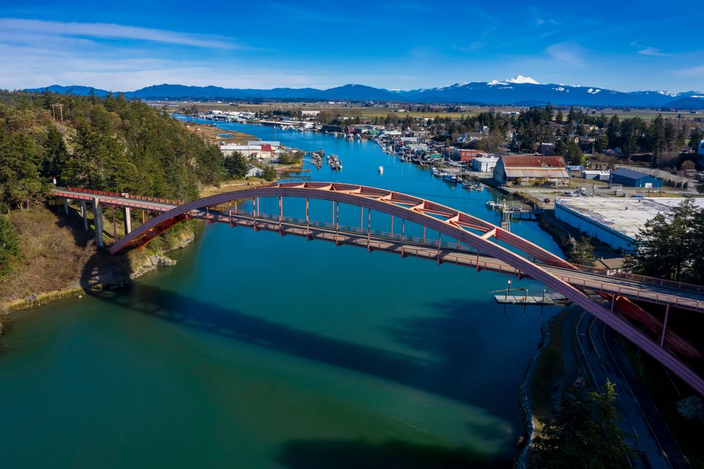 Aerial view of the Rainbow Bridge