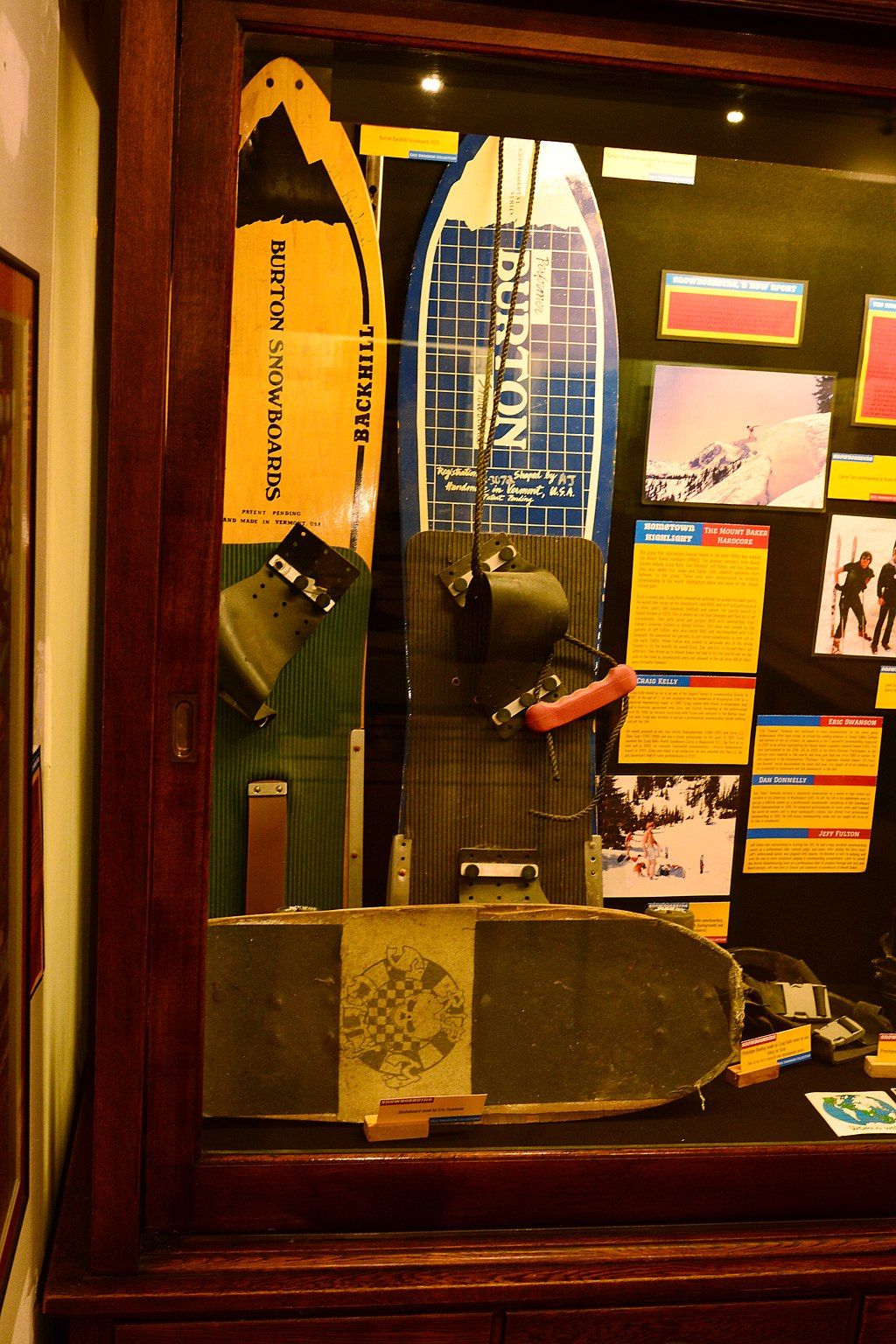 Snowboards displayed in Skagit County Historical Museum