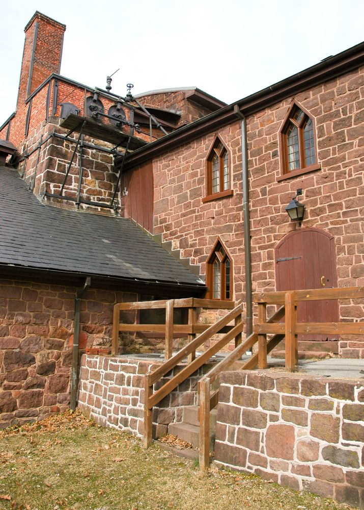 Steps leading to a door at Cornwall Iron Furnace