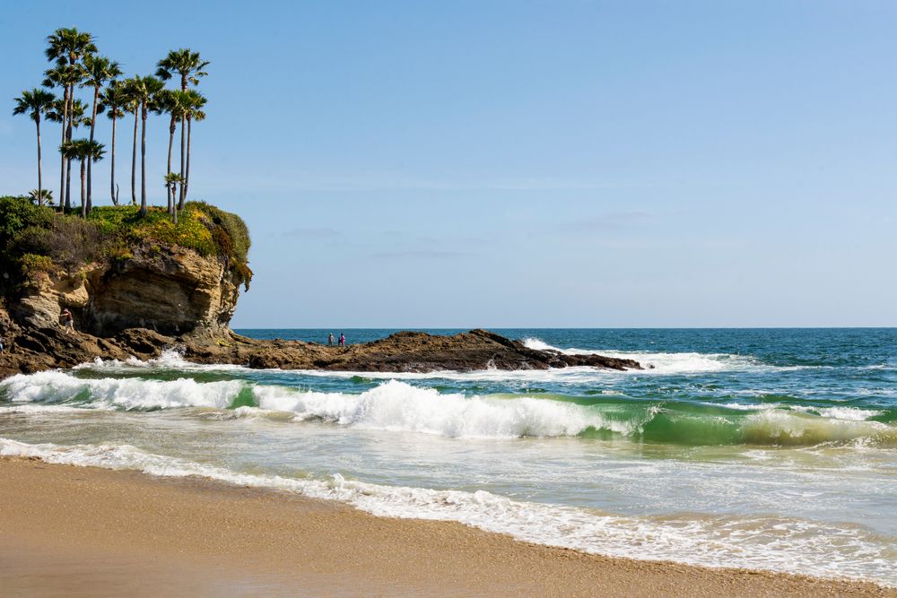 The waters of crescent bay beach at Laguna Beach