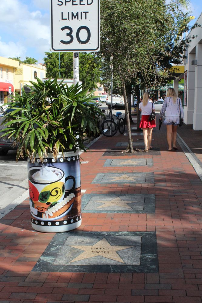 View of the Calle Ocho Walk of Fame