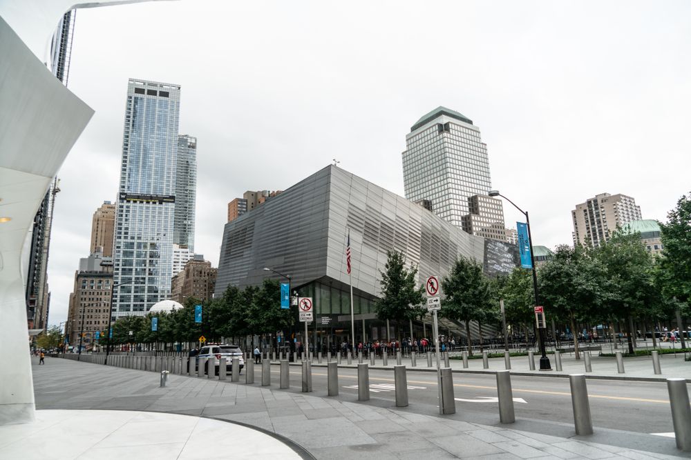 Exterior of the 9/11 Memorial Plaza and Museum