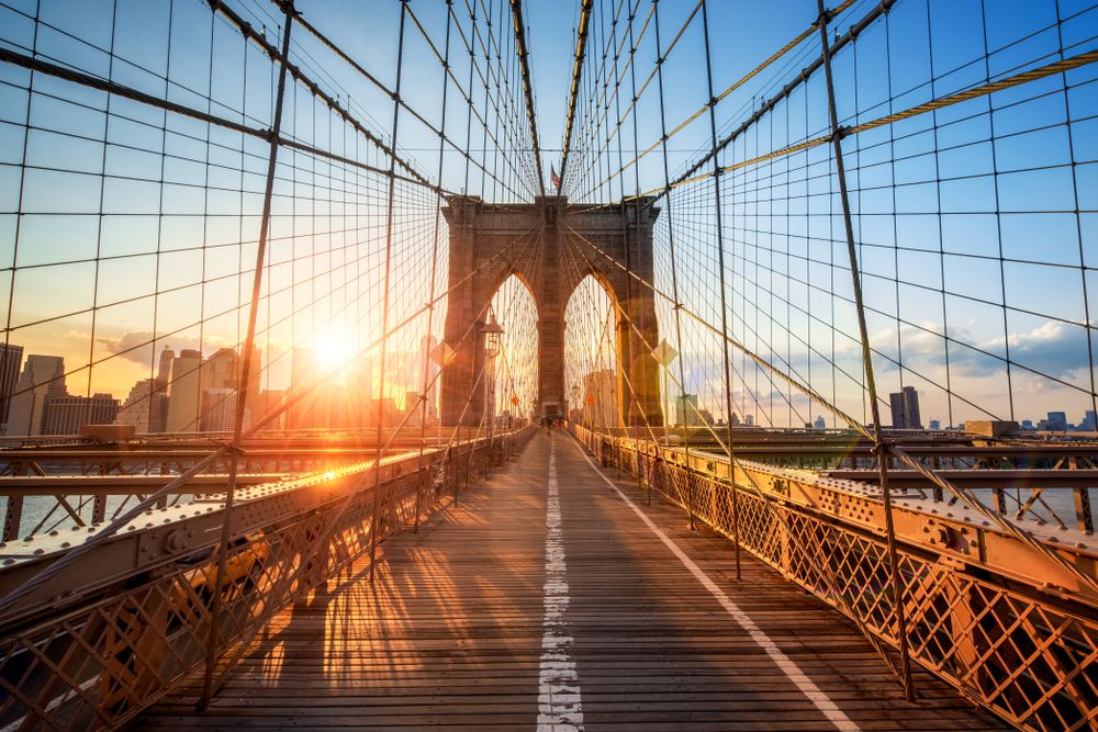 View from within the Brooklyn Bridge