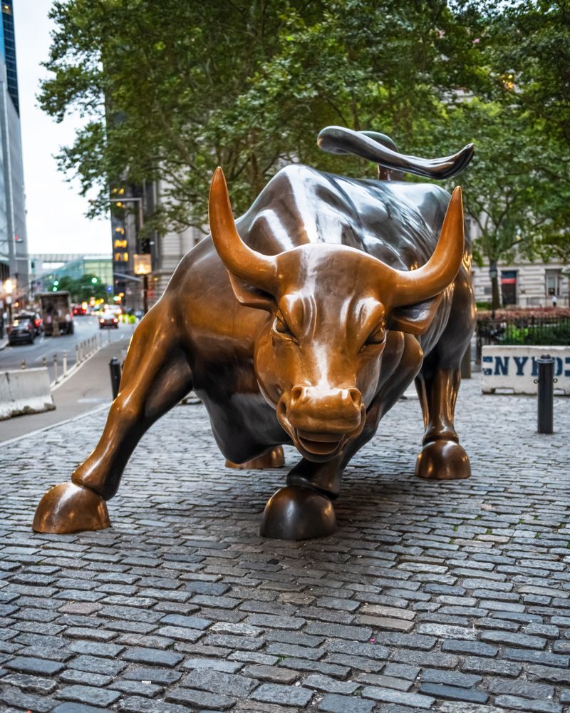 Daytime view of the Charging Bull