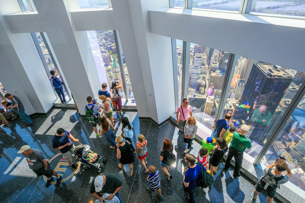 People at One World Trade's observatory