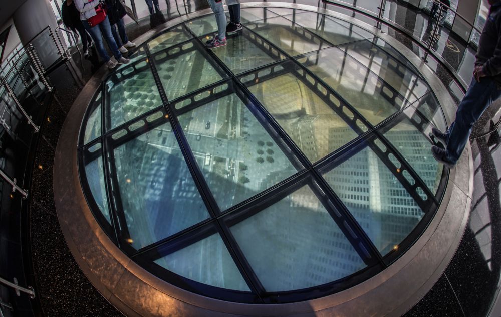Glass floor of One World Trade's observatory