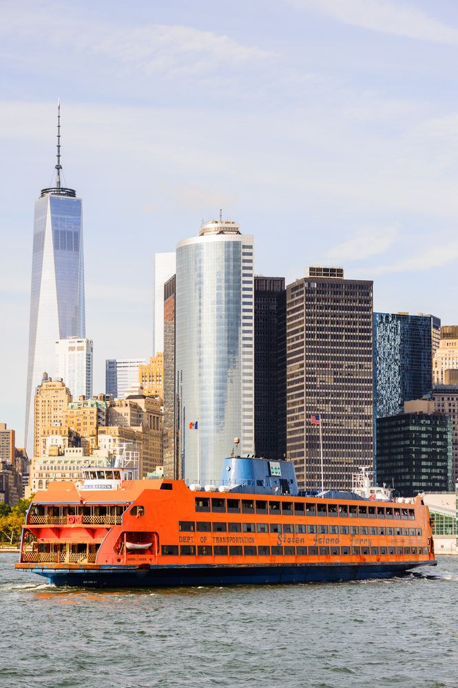 A Staten Island Ferry on the waters