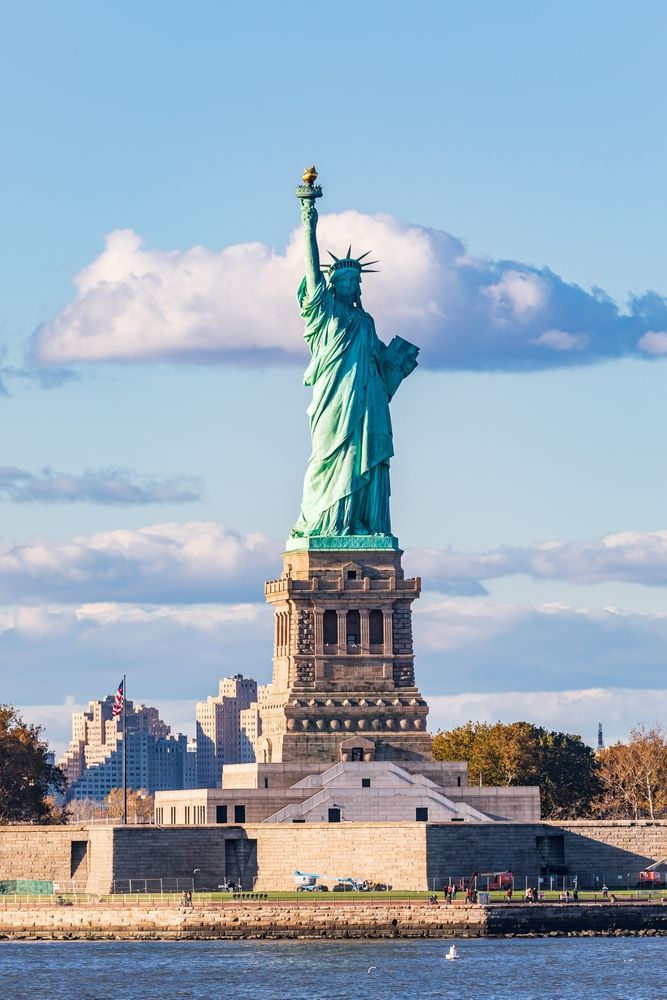 Daytime view of the Statue of Liberty