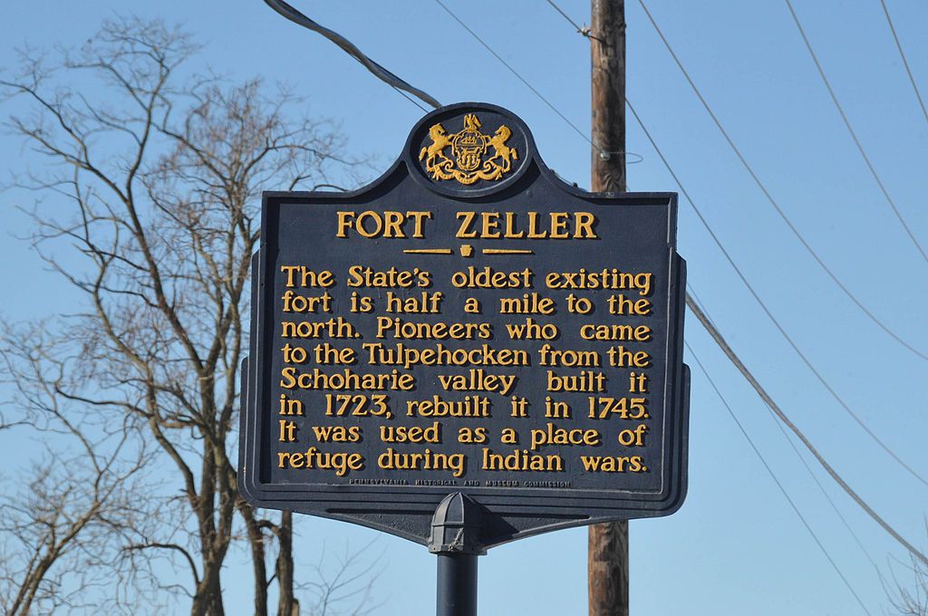 History marker of Fort Zeller