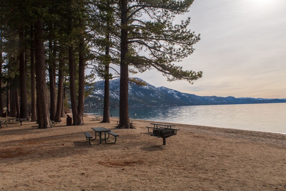 Grilling place near the waters of Lake Tahoe