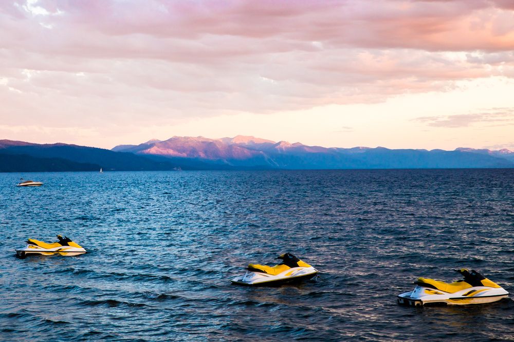 Empty Jet Skis on Lake Tahoe