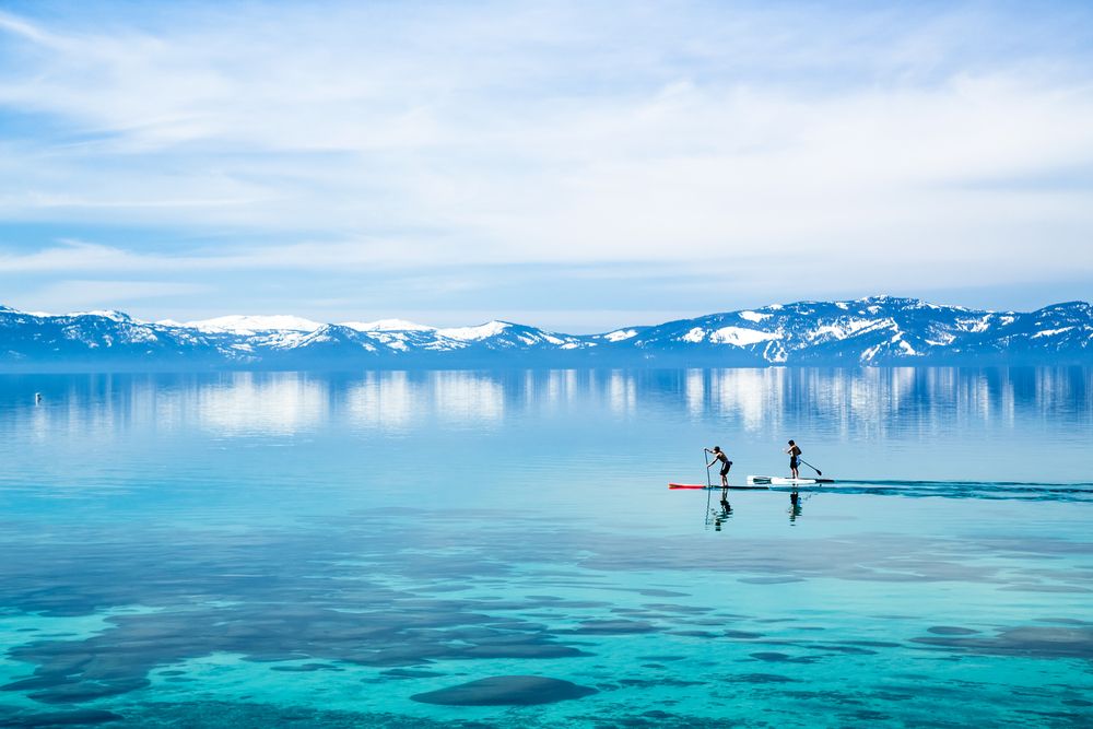 Paddle-boarding on Lake Tahoe